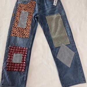 NWT Round Two patchwork jeans